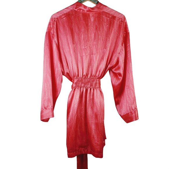 Victoria Secret Silky Satin Leopard Animal Print Short Robe OSFM - Picture 3 of 10